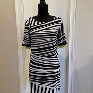 Madison Leigh Black and White Striped Mini Dress